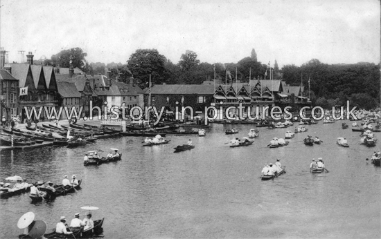 View from the Bridge, Henley on Thames Oxfordshire. c.1908.